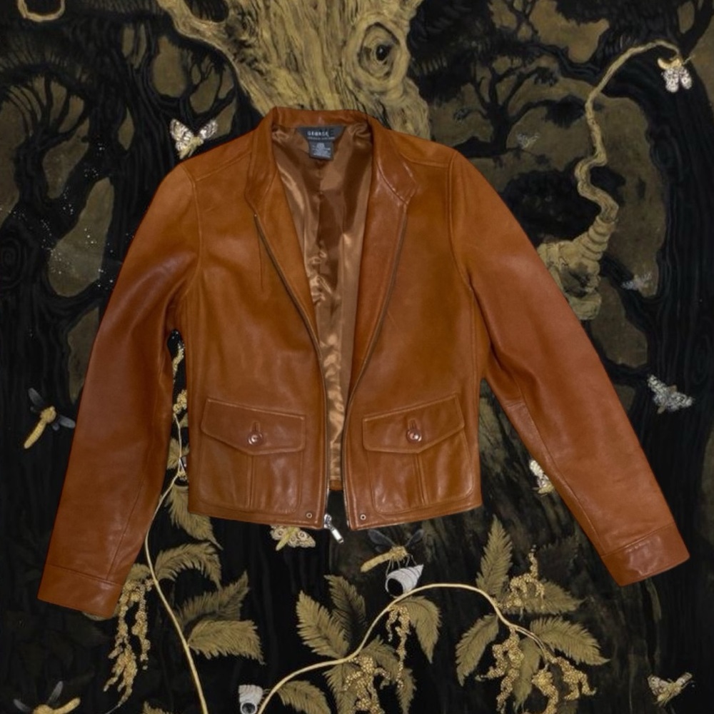 Vtg Brown Leather Jacket